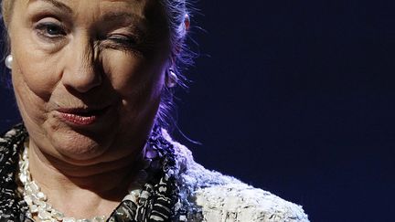 La secr&eacute;taire d'&eacute;tat am&eacute;ricaine Hillary Clinton fait un clin d'oeil apr&egrave;s un discours au deuxi&egrave;me jour de l'Assembl&eacute;e g&eacute;n&eacute;rale de l'ONU &agrave; New York (Etats-Unis), le 26 septembre 2012. (LUCAS JACKSON  / REUTERS)