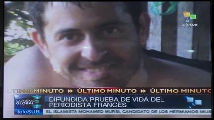 Capture d'&eacute;cran des images de Rom&eacute;o Langlois, diffus&eacute;es lundi 28 mai 2012 par la cha&icirc;ne latino-am&eacute;ricaine Telesur. (TELESUR /AFP)