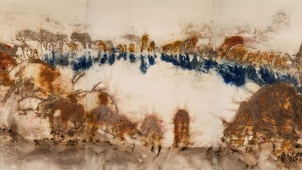 Cai Guo-Qiang, "White Tone" (détail), 2016 (poudre à canon sur papier), Collection de l'artiste
 (Cai Guo-Qiang)