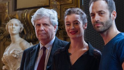 Stéphane Lissner, Aurélie Dupont et Benjamin Millepied le 4 février 2016
 (Christophe Bonnet/AFP)