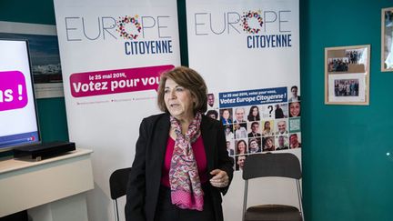 &nbsp; (Corinne Lepage lors de la présentation de sa liste à Paris © Maxppp)