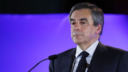 François Fillon prononce un discours à Maisons-Alfort (Val-de-Marne)24 février 2017. (PATRICK KOVARIK / AFP)