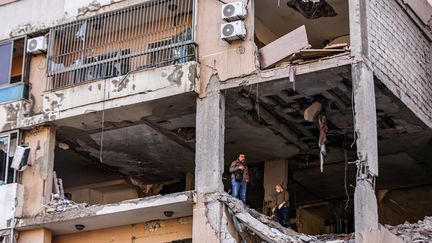 A view of Hamas premises near Beirut, Lebanon, damaged by an Israeli strike, January 3, 2024. (ANWAR AMRO / AFP)