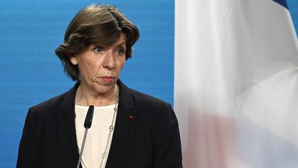 Catherine Colonna, la ministre des Affaires étrangères, ici à Berlin, le 24 mai 2022. (TOBIAS SCHWARZ / POOL)