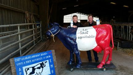 &nbsp; (Boris Gondoin et Sylvain Louis sont tous deux producteurs de lait en Champagne-Ardenne © RADIOFRANCE / Cecilia Arbona)