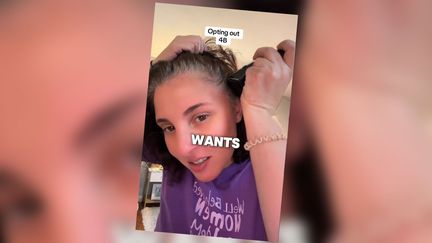 Des Américaines se filment sur TikTok en train de se couper les cheveux, tout en indiquant vouloir suivre le "mouvement 4b" après l'élection de Donald Trump. (CAPTURE D'ECRAN TIKTOK)