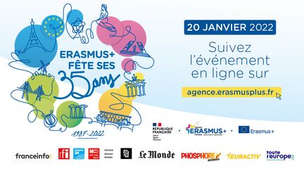 Les 35 ans du programme Erasmus+, à la Maison de la Radio et de la Musique et en ligne le 20 janvier à partir de 14H. (© Erasmus+)