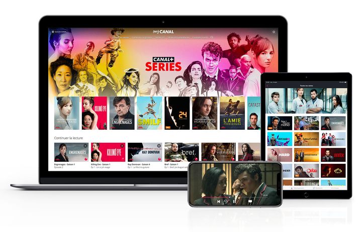 L'interface du site de SVoD Canal+ Séries présentée sur différents supports de visionnage. (CANAL+)