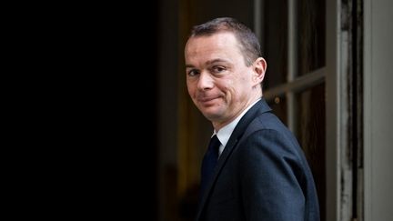 Le ministre du Travail, Olivier Dussopt, le 15 septembre 2022 à Matignon. (XOSE BOUZAS / HANS LUCAS / AFP)