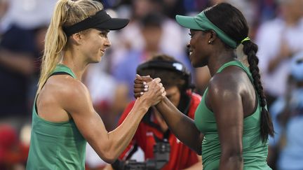 Svitolina et Stephens lors du tournoi de Montreal. (MINAS PANAGIOTAKIS / GETTY IMAGES NORTH AMERICA)