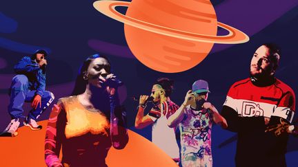 Durant la décennie 2009-2019, le rap français a connu un envol stratosphérique, se propulsant directement&nbsp;en tête des classements. (AWA SANE / FRANCEINFO)