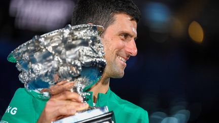 Novak Djokovic vainqueur de l'Open d'Australie 2021 à Melbourne, le 21 février 2021 (WILLIAM WEST / AFP)