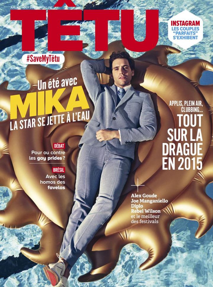 Le chanteur Mika s'affiche en une du dernier num&eacute;ro de T&ecirc;tu, dat&eacute; de juillet-ao&ucirc;t 2015. (TÊTU)