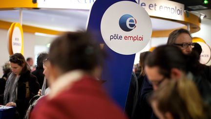 Un stand de P&ocirc;le emploi, au Salon des entrepreneurs de Paris, le 6 f&eacute;vrier 2013. ( SIPA)