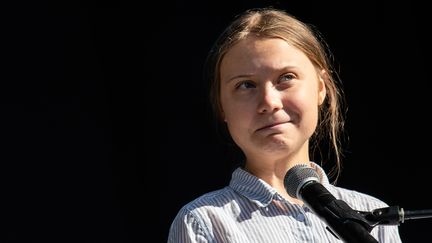 La militante écologiste Greta Thunberg, lors d'une grève pour le climat à Montréal (Canada), le 27 septembre 2019. (MARTIN OUELLET-DIOTTE / MARTIN OUELLET-DIOTTE / AFP)