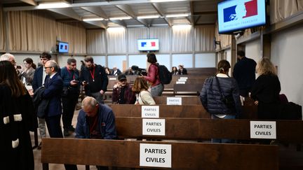 Au tribunal de Marseille, aprocès des effondrements d'immeubles de la rue d'Aubagne, le 7 novembre 2024. (CHRISTOPHE SIMON / AFP)