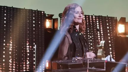 Isabelle Huppert, présidente de la 25e cérémonie des Lumières le 27 janvier 2020. (Sylvain Charbonneau pour France Info Culture)