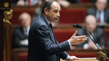 Jean François Copé lors d'une prise de parole à l'Assemblée nationale, le 17 mars 2009. (AFP - Bertrand Guay)