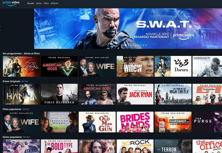 Page d'accueil d'un compte Prime Video. (AMAZON PRIME VIDEO)