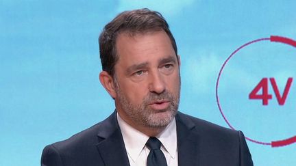 Christophe Castaner, président du groupe LREM à l'Assemblée nationale, était l'invité des "4 Vérités" sur France 2, mercredi 26 janvier. (CAPTURE ECRAN FRANCE 2)