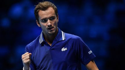 Daniil Medvedev s'est qualifié pour la finale du Masters après sa victoire face à Casper Ruud, le 20 novembre.&nbsp; (MARCO BERTORELLO / AFP)