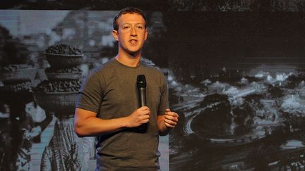 Mark Zuckerberg donne un discours, le 9 octobre 2014, à New Delhi (Inde).&nbsp; (MAXPPP)