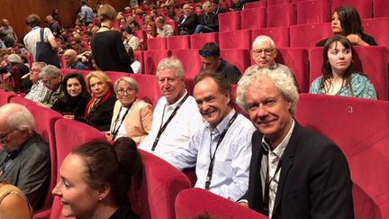 Le jury du prix de la création sonore à Cannes . En partant de la droite : Christian Hugonnet,  Jean-Claude Casadesus, Régis Wargnier, Claude Fugain et  Janine Langlois-Glandier. 
 (Christian Hugonnet)