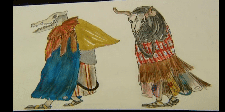 Croquis des costumes de La Flûte enchantée de l'Opéra de Dijon
 (France 3 / Culturebox)