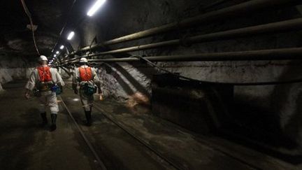 Dans la mine de platine de Phokeng (nord-ouest de Johannesburg) le 19 janvier 2011 (AFP - PABALLO THEKISO)