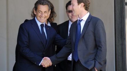 Nicolas Sarkozy et Mark Zuckerberg à l'Elysée (25 mai 2011) (AFP/Bertrand Guay)