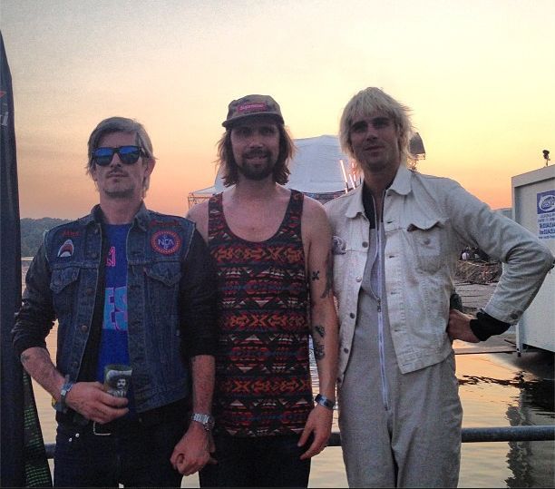 Kavinsky, Busy P et Jackson, ainsi légendée sur la page FB deBusy P (alias Pedro Winter): from ‎#eurocks2013 ‎#laplageapedro with love @iamkavinsky @JACKSONand
 (Pedro Winter)