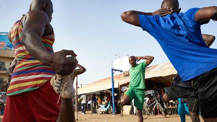 18 millions de francs CFA (27440 euros) ont été investis dans cette manifestation sportive créée en 2017 et organisée par l’Association Ecurie de lutte traditionnelle Lions Sports de Bagadadji (ELSB). (MICHELE CATTANI / AFP)