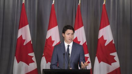 Le Premier ministre canadien Justin Trudeau au consulat du Canada à New York (Etats-Unis), le 17 mai 2018. (DREW ANGERER / GETTY IMAGES NORTH AMERICA / AFP)