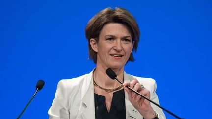 Isabelle Kocher, future directrice exécutive d'Engie, à l'assemblée générale du groupe, le 3 mai 2016 à Paris. (PHILIPPE LOPEZ / AFP)