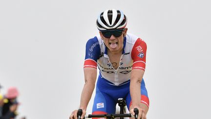 David Gaudu&nbsp;à l'arrivée de la 17e étape du Tour de France, le 14 juillet 2021. (PHILIPPE LOPEZ / AFP)