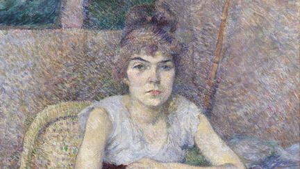 Suzanne Valadon vue par Henri de Toulouse-Lautrec dans le tableau&nbsp; intitulé"Poudre de riz" (détail) (Suzanne Valadon vue par Henri de Toulouse-Lautrec "Poudre de riz" (détail))