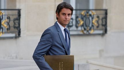 Le ministre de l'Education nationale, Gabriel Attal, le 13 septembre 2023 à l'Elysée. (LUDOVIC MARIN / AFP)