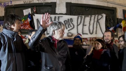 Le chanteur Renaud prend part, le 7 janvier 2016, à l'hommage aux victimes des attentats contre "Charlie Hebdo" perpétrés un an plus tôt, jour pour jour. (KENZO TRIBOUILLARD / AFP)