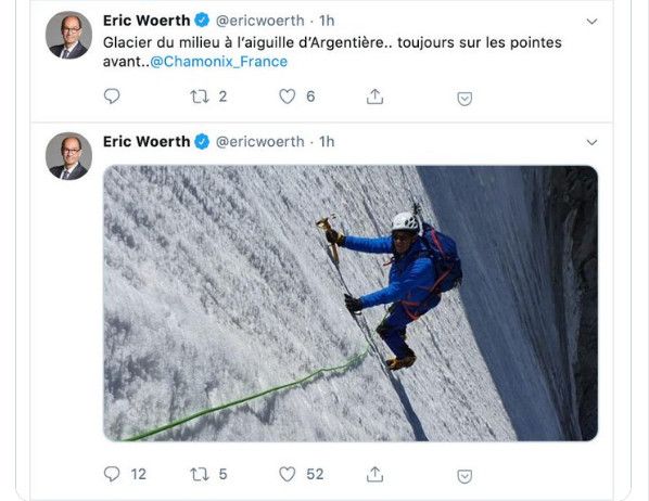 Compte d'Eric Woerth.&nbsp; (CAPTURE D'ECRAN TWITTER)