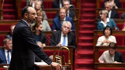 Edouard Philippe à l'Assemblée nationale à Paris, le 12 juin 2019, lors de son discours de politique générale.&nbsp; (ALAIN JOCARD / AFP)