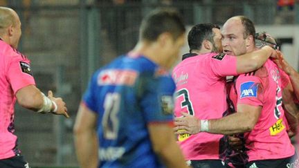 La joie d'Antoine Burban et de ses coéquipiers du Stade Français