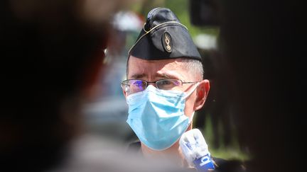 Le général André Pétillot,&nbsp;commandant de la région de gendarmerie de Nouvelle Aquitaine, le 30 mai 2021. (DIARMID COURREGES / AFP)