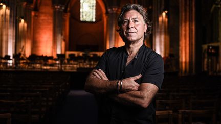 Roberto Alagna à la cathédrale de Saint-Denis, le 9 juin 2021 (LUCAS BARIOULET / AFP)