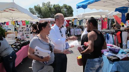 Mich&egrave;le Vasserot et Philippe Morizot, le ticket UMP candidat dans la 13 &egrave;me circonscription des Bouches-du-Rh&ocirc;ne, le 31 mai 2012. (SALOME LEGRAND / FTVI)