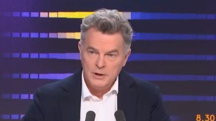 Le secrétaire national du Parti communiste français (PCF), Fabien Roussel, le 11 janvier 2024 sur franceinfo. (FRANCEINFO / RADIO FRANCE)