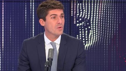 Aurélien Pradié,&nbsp;secrétaire général du parti Les Républicains, invité de franceinfo mercredi 14 octobre 2020. (FRANCEINFO / RADIO FRANCE)