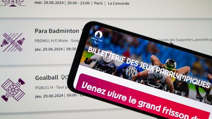 Le site de la billetterie des Jeux paralympiques, le 12 août 2024. (JEAN-MARC BARRERE / HANS LUCAS / AFP)