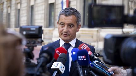 Le ministre de l'Intérieur Gérarld Darmanin le 30 juillet 2022 à Lyon (Rhône). (NORBERT GRISAY / HANS LUCAS / AFP)