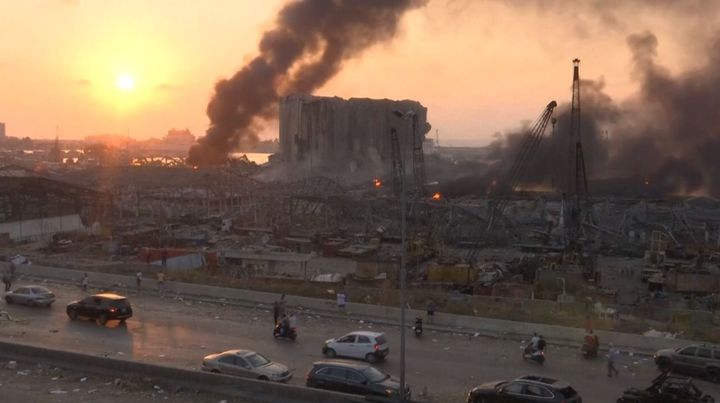 Les dégâts dans le port de Beyrouth où une explosion a eu lieu le 4 août 2020.&nbsp; (REUTERS)