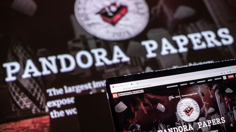 Le logo des Pandora Papers&nbsp; (LOIC VENANCE / AFP)